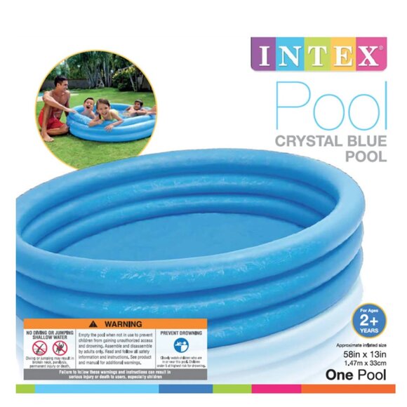 New Intex Crystal Blue Inflatable Pool - Picture 1 of 2